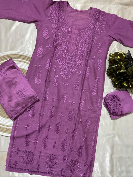 Chanderi 3 pcs set - Ready to ship - Similar available