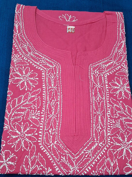 Cotton Rubia chikankari kurti : Ready to ship